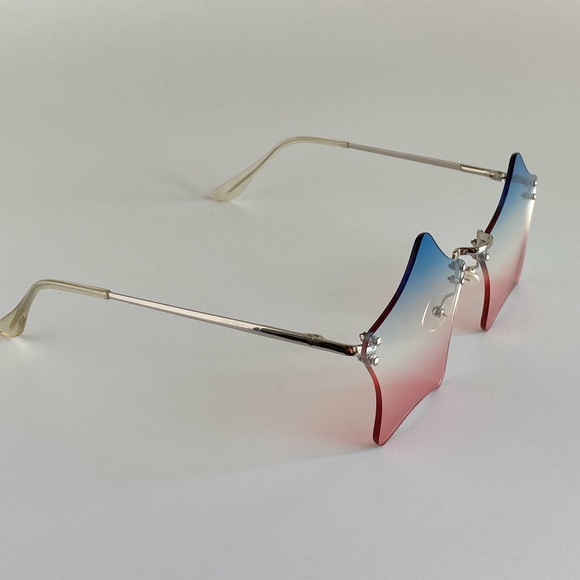 Free People Rockstar Rimless Sunglasses Color: Fire cracker - Picture 6 of 10